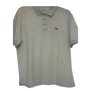 Tommy Bahama Supima Cotton Polo Shirt Men’s Size Large Gray Short Sleeve Casual